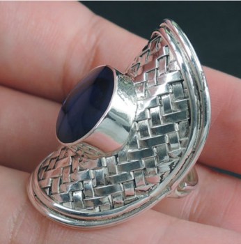 zilveren edelsteen ring 326